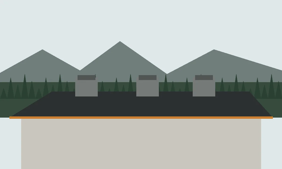 Commercial flat roofing illustration